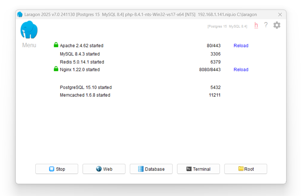 Laragon 控制面板