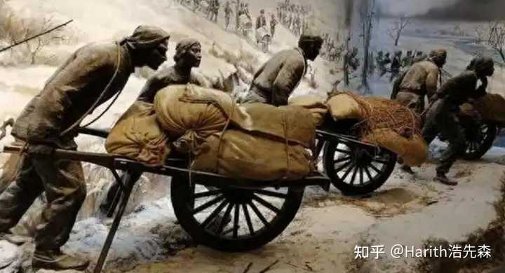 解放区支前独轮车队伍