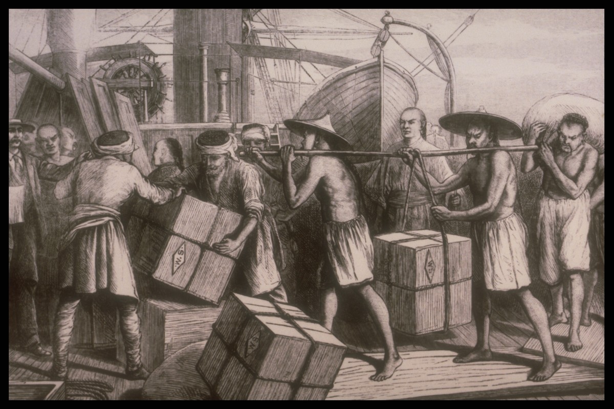 19世纪南洋种植园中的华工劳动场景